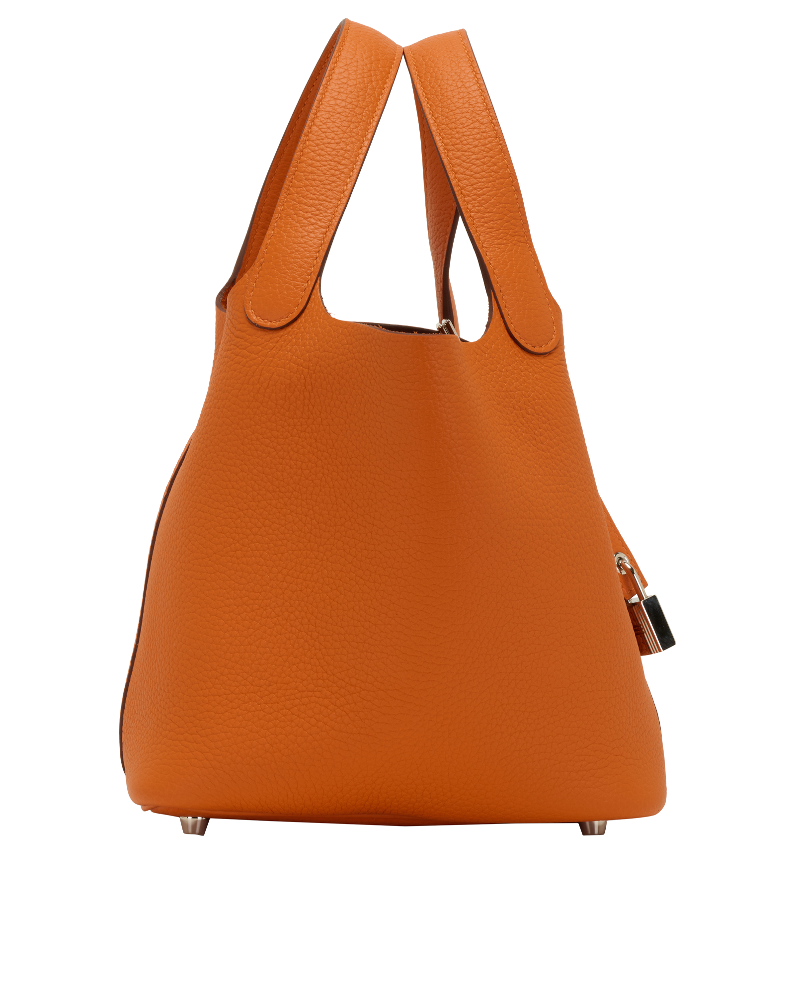 Picotin 18 In Clemence Orange, &pound;3,500, Handbags, Orange, Leather, Side view